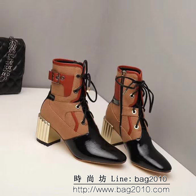 DIOR迪奧 新款靴子系列 軟牛漆皮+十字棉布 時尚短靴 QZS1404